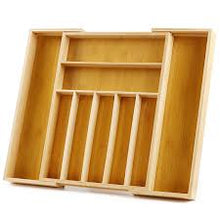 Expandable Bamboo Cutlery Tray Organizer – 9 Compartments Adjustable Drawer Insert