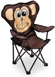 Kids Animal Folding Camping Chair with Cup Holder & Carry Bag – Monkey & Frog Designs