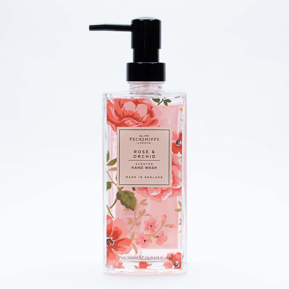 Pecksniffs 500ml Glass Hand Wash – Rose & Orchid | Luxurious Hand Care