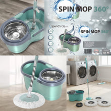 360° Spin Mop with Open Circle Wringer – Easy Clean Floor Cleaning System