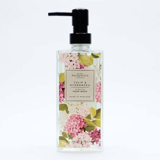Pecksniff’s 500ml Glass Hand Wash – Tulip & Hydrangea