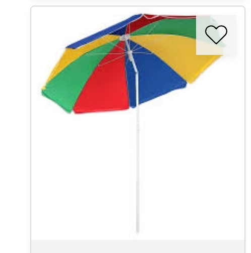 Rainbow Multi-Colour Beach Umbrella - 180cm